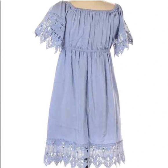Haute Monde coquette girl light blue embroidered lace dress soft girl boho - Picture 2 of 6